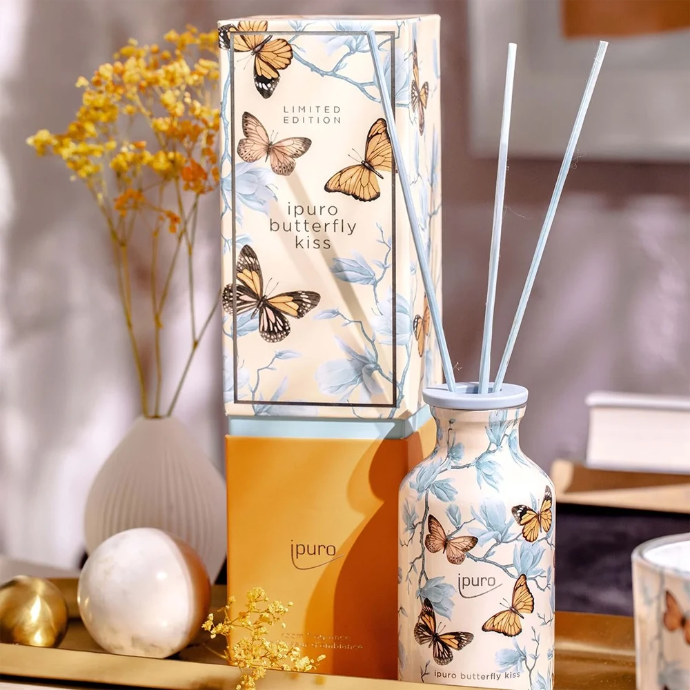 Ipuro Geurdiffuser Butterfly Kiss 240ml - Geurstokjes - Afbeelding 3