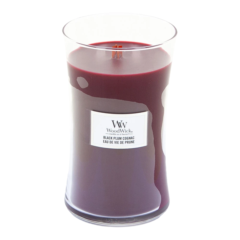 Woodwick Black Plum Cognac Large Candle - Geurkaars - Afbeelding 2