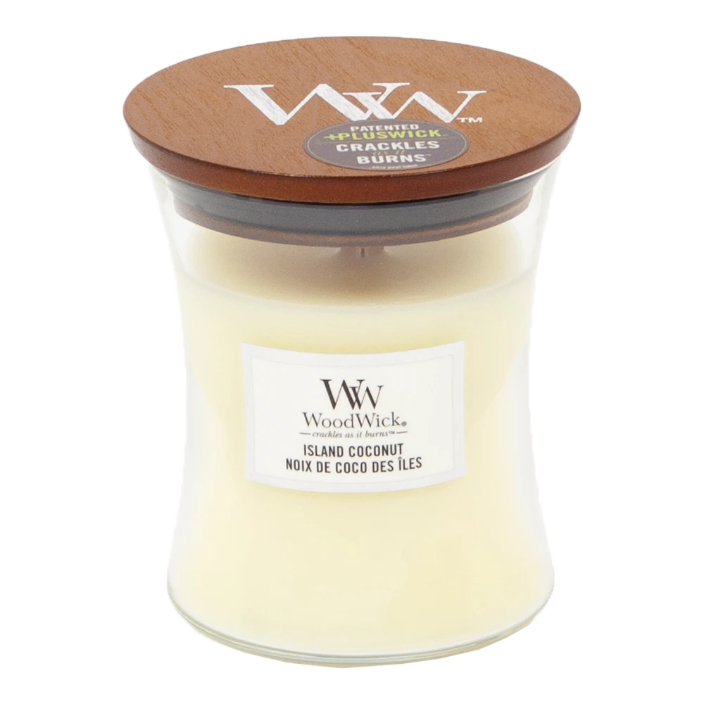 Woodwick Island Coconut Medium Candle - Geurkaars