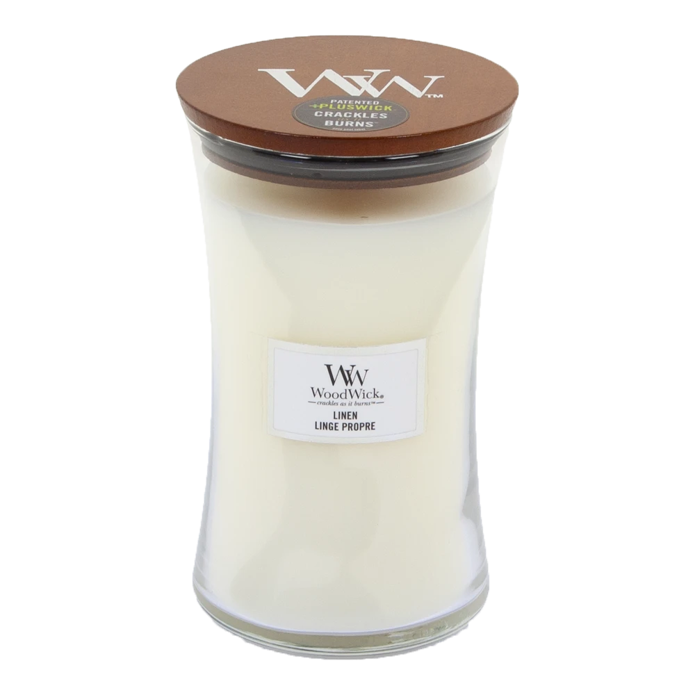 Woodwick Linen Large Candle - Geurkaars