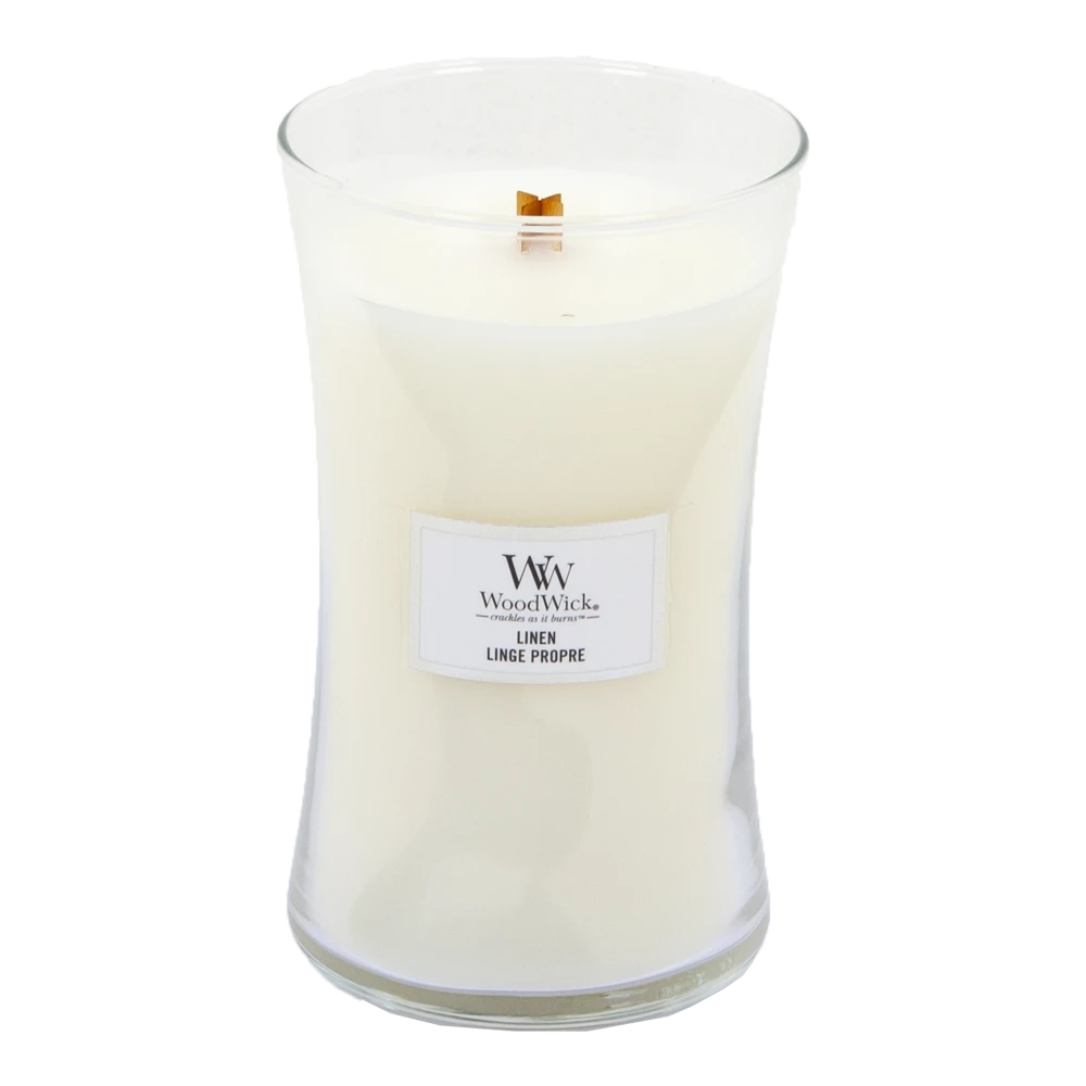 Woodwick Linen Large Candle - Geurkaars - Afbeelding 2
