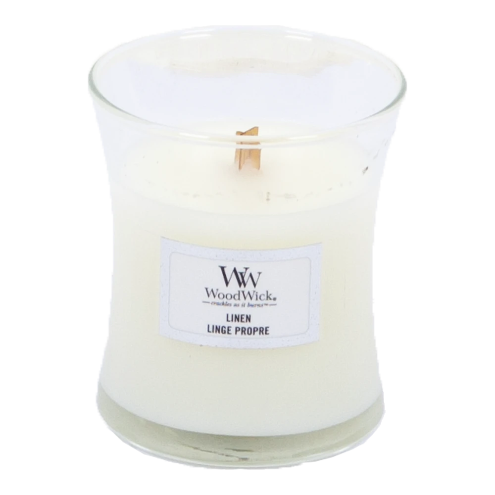 Woodwick Linen Medium Candle - Geurkaars - Afbeelding 2