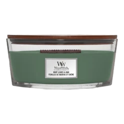 Woodwick Mint Leaves & Oak Ellipse Candle - Geurkaars