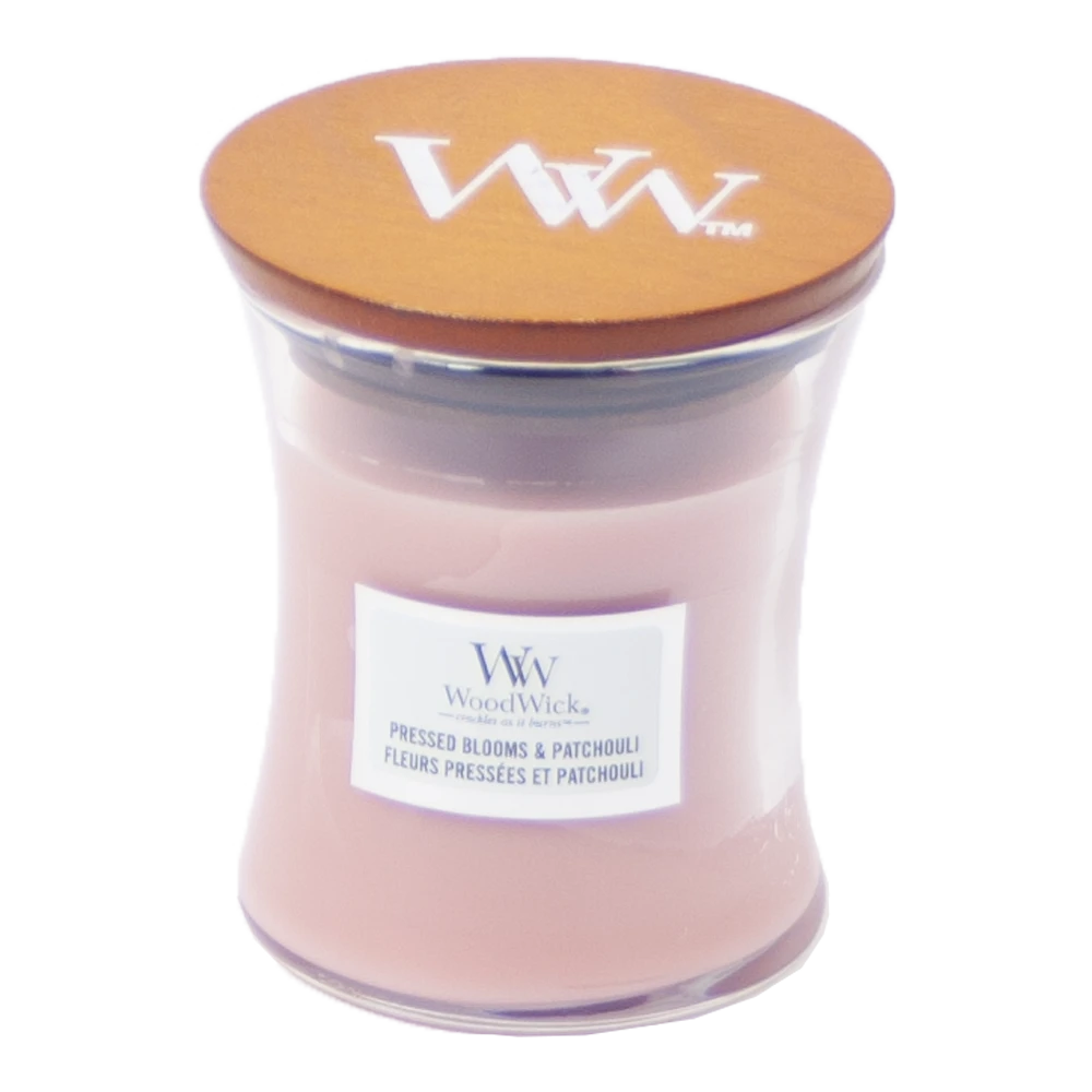 Woodwick Pressed Blooms & Patchouli Mini Candle - Geurkaars