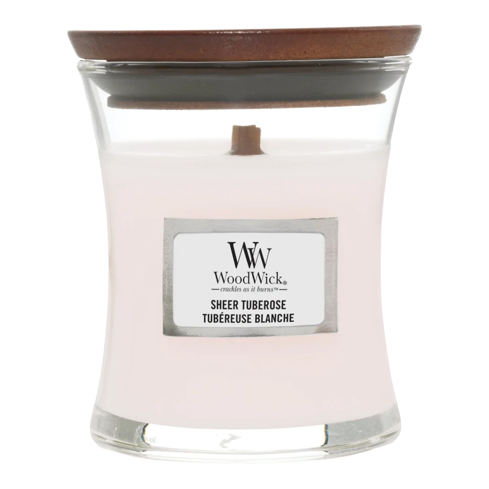Woodwick Sheer Tuberose Mini Candle - Geurkaars