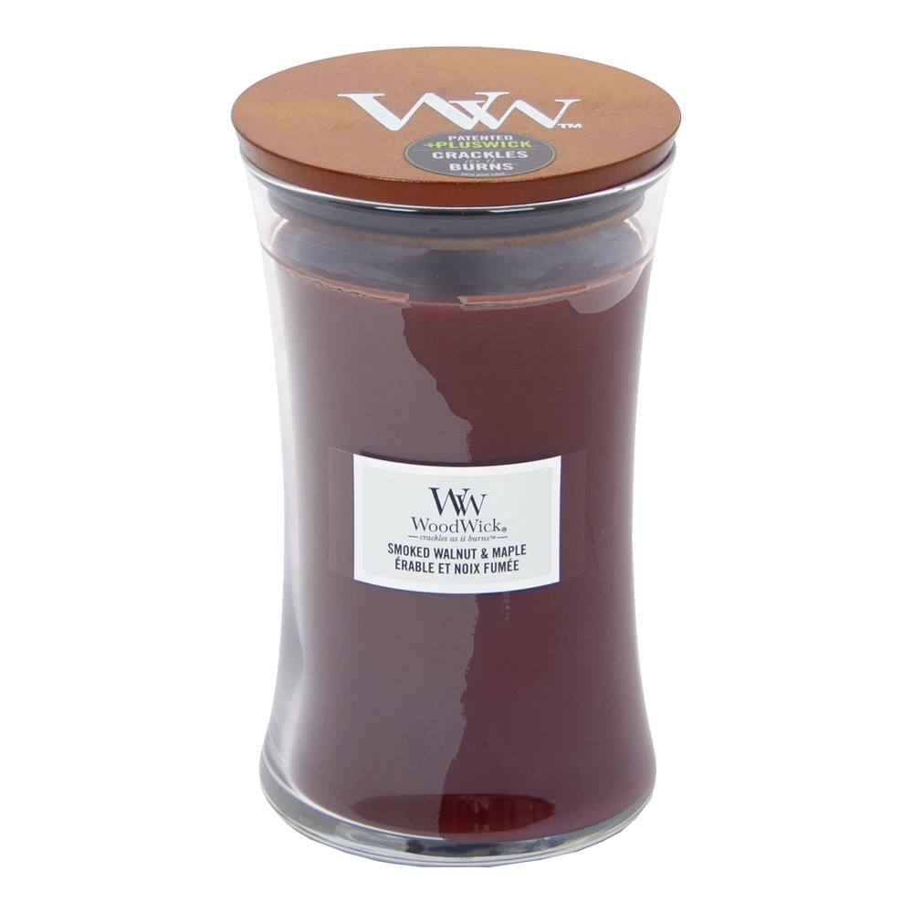 Woodwick Smoked Walnut & Maple Large Candle - Geurkaars