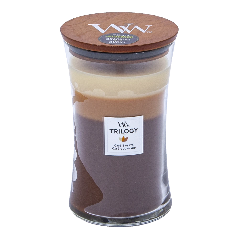 Woodwick Trilogy Cafu00e9 Sweets Large Candle - Geurkaars