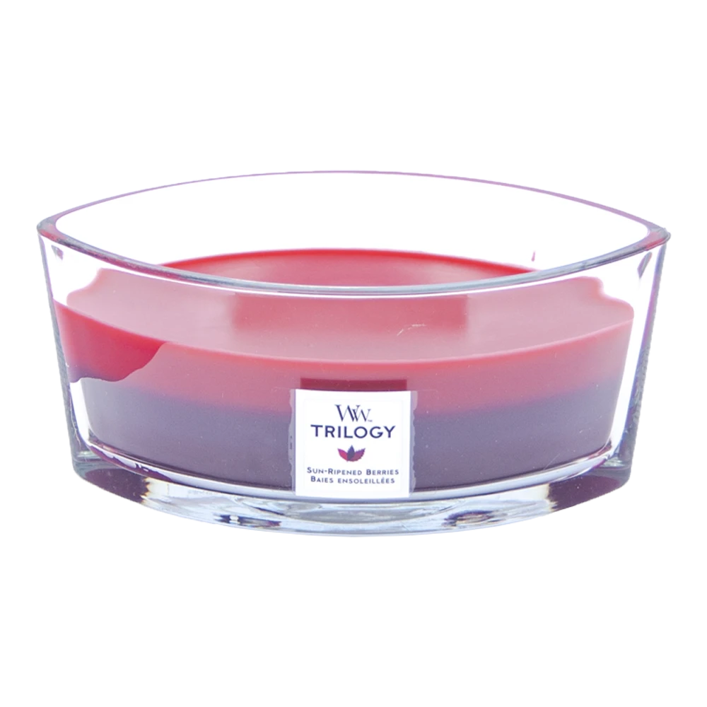 Woodwick Trilogy Sun Ripened Berries Ellipse Candle - Geurkaars - Afbeelding 2