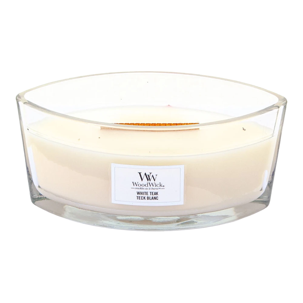 Woodwick White Teak Ellipse Candle - Geurkaars - Afbeelding 2