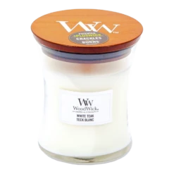 Woodwick White Teak Medium Candle - Geurkaars